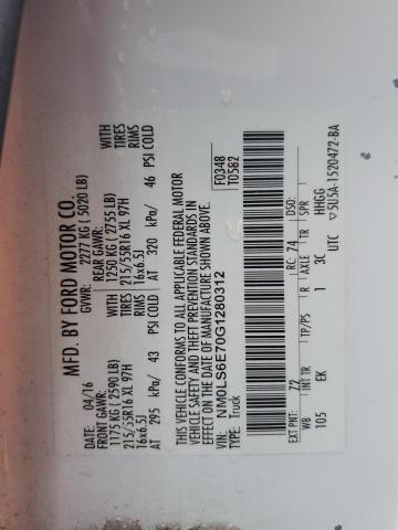 2016 FORD TRANSIT CO - NM0LS6E70G1280312