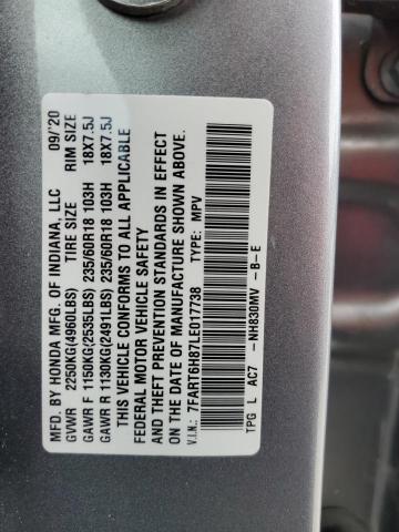 2020 HONDA CR-V EXL - 7FART6H87LE017738