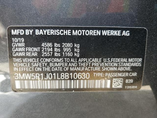 VIN 3MW5R1J01L8B10630 2020 BMW 3 Series, 330I no.13