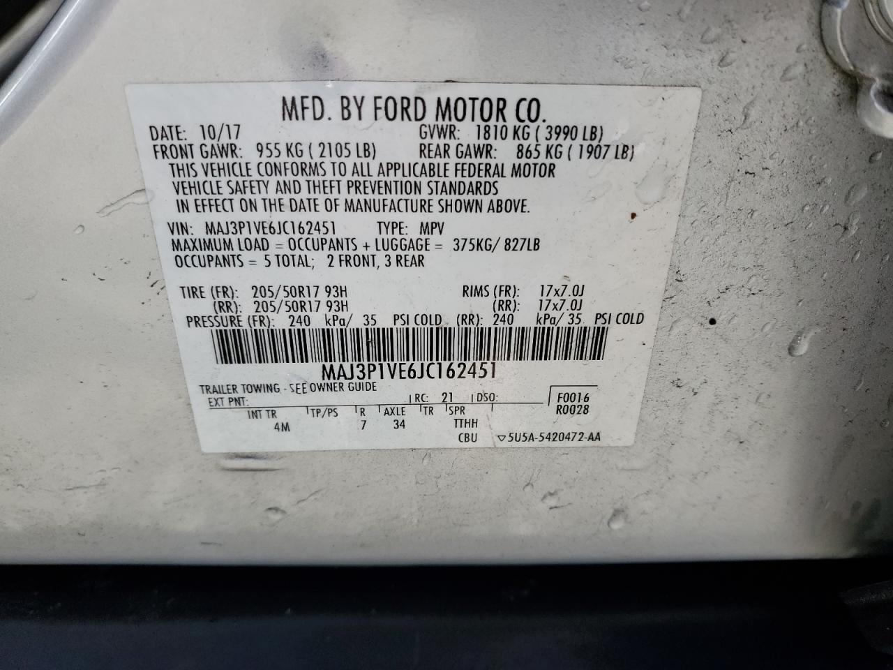 Lot #2955306479 2018 FORD ECOSPORT T