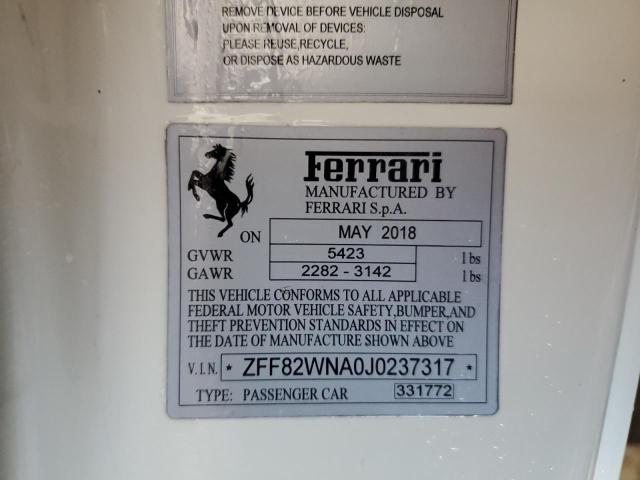 VIN ZFF82WNA0J0237317 2018 FERRARI ALL MODELS no.14