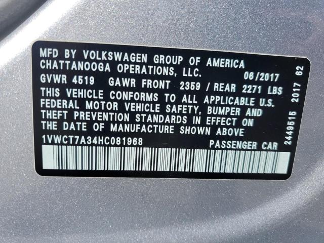 2017 VOLKSWAGEN PASSAT SEL - 1VWCT7A34HC081968