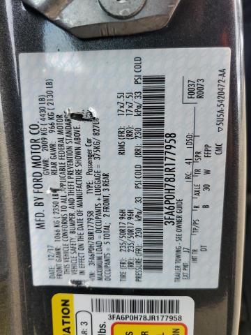 VIN 3FA6P0H78JR177958 2018 Ford Fusion, SE no.12