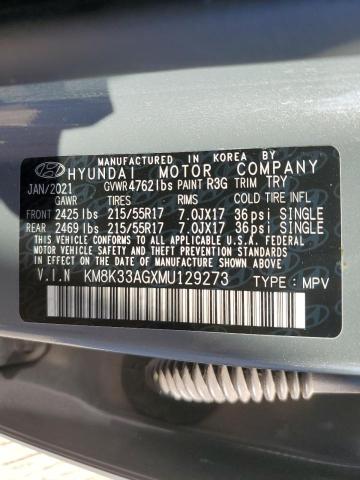 2021 HYUNDAI KONA LIMIT - KM8K33AGXMU129273