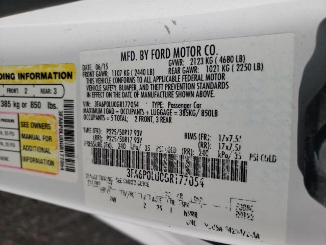 VIN 3FA6P0LU0GR177054 2016 Ford Fusion, Se Hybrid no.13