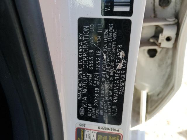 VIN KNADN5A38E6375578 2014 KIA Rio, EX no.12