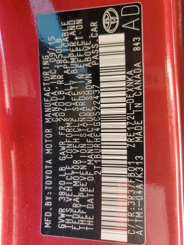 2016 TOYOTA COROLLA L - 2T1BURHE4GC522437