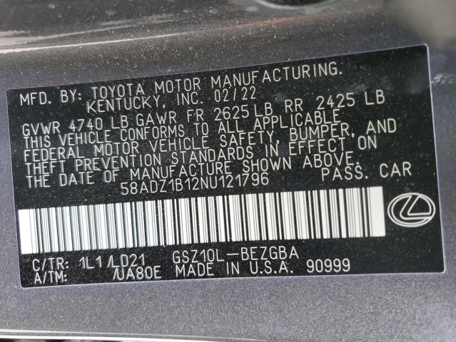 VIN 58ADZ1B12NU121796 2022 LEXUS ES350 no.13