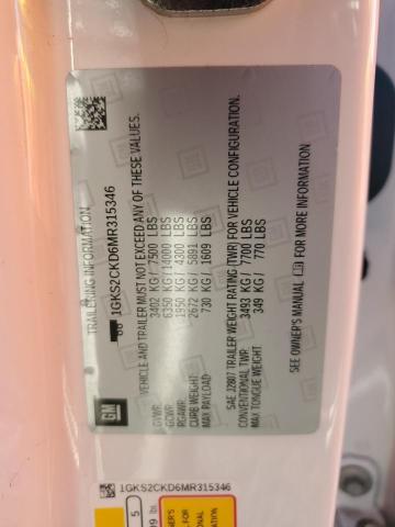 2021 GMC YUKON AT4 - 1GKS2CKD6MR315346
