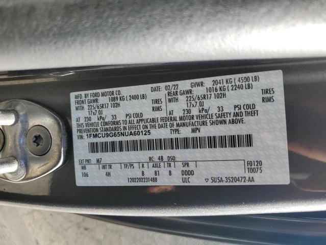 2022 FORD ESCAPE SE - 1FMCU9G65NUA60125