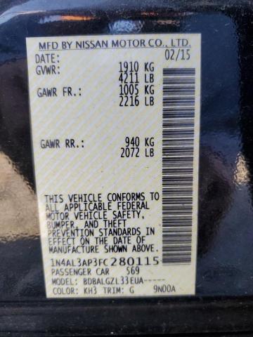 2015 NISSAN ALTIMA 2.5 - 1N4AL3AP3FC280115