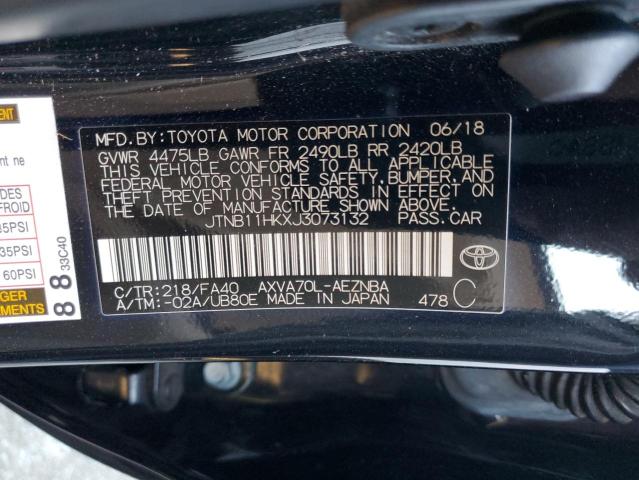 VIN JTNB11HKXJ3073132 2018 Toyota Camry, L no.12