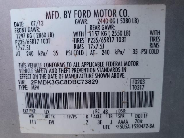 VIN 2FMDK3GC8DBC73829 2013 Ford Edge, SE no.13