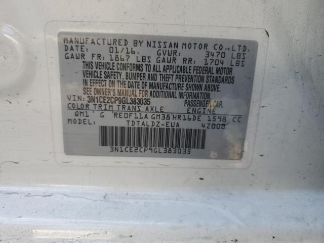 VIN 3N1CE2CP9GL383035 2016 Nissan Versa, S no.12