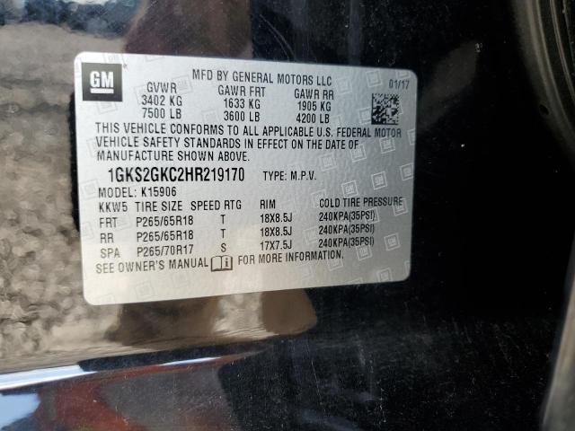 2017 GMC YUKON XL K - 1GKS2GKC2HR219170