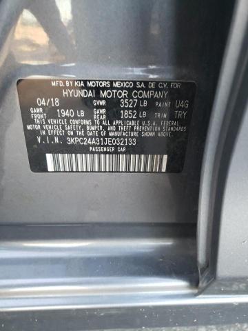 VIN 3KPC24A31JE032133 2018 Hyundai Accent, SE no.13