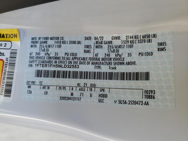 2022 FORD RANGER XL - 1FTER1FH5NLD32553