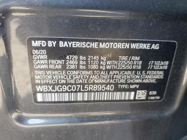 VIN WBXJG9C07L5R89540 2020 BMW X1 no.13