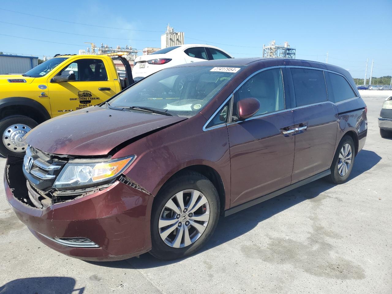 HONDA ODYSSEY EX 2016 red  gas 5FNRL5H64GB065661 photo #1