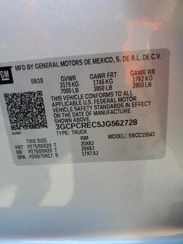 2018 CHEVROLET SILVERADO - 3GCPCREC5JG562728