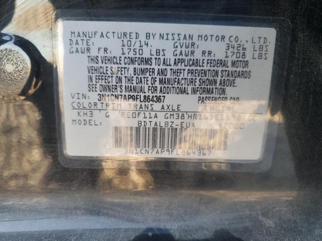 VIN 3N1CN7AP9FL864367 2015 Nissan Versa, S no.12