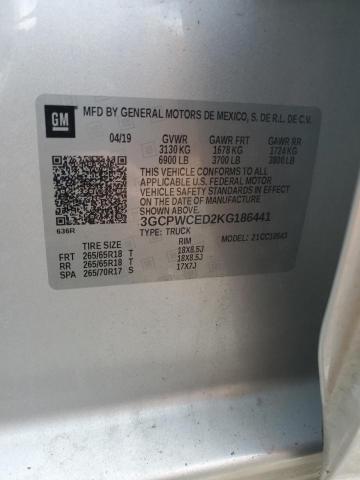 2019 CHEVROLET SILVERADO - 3GCPWCED2KG186441