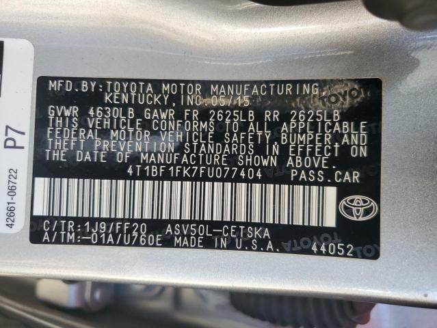 2015 TOYOTA CAMRY LE - 4T1BF1FK7FU077404