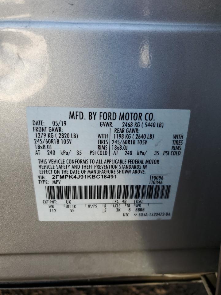 Lot #3034200837 2019 FORD EDGE SEL