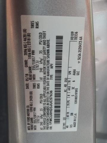 VIN 1FMCU0HD3JUC57636 2018 FORD ESCAPE no.13