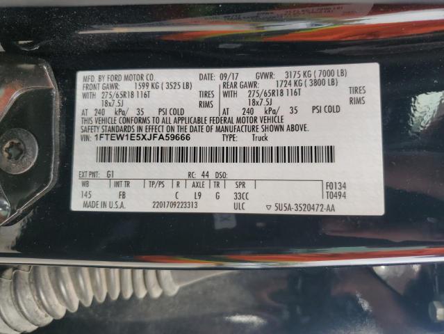 2018 FORD F150 SUPER - 1FTEW1E5XJFA59666