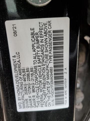 2021 HONDA ACCORD SPO - 1HGCV1F33MA094883