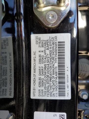 VIN 1HGCV1F14LA081170 2020 Honda Accord, LX no.13