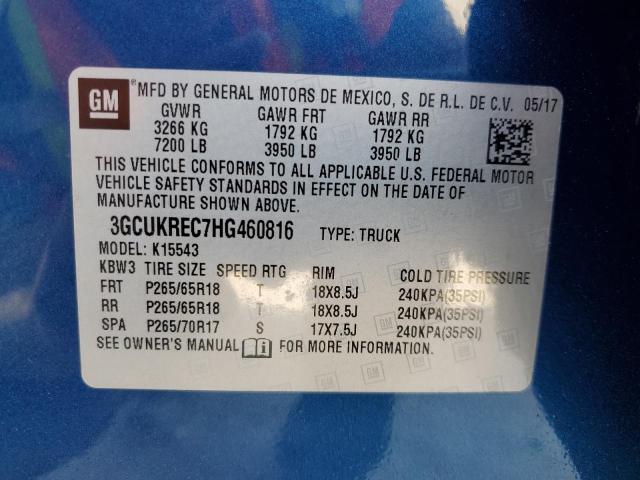 2017 CHEVROLET SILVERADO - 3GCUKREC7HG460816