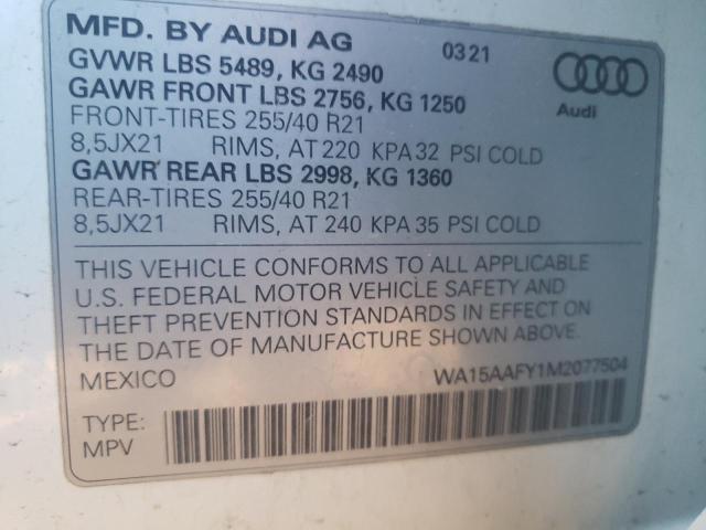 2021 AUDI Q5 SPORTBA WA15AAFY1M2077504