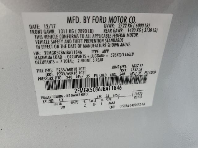 2018 FORD FLEX SEL - 2FMGK5C86JBA11846