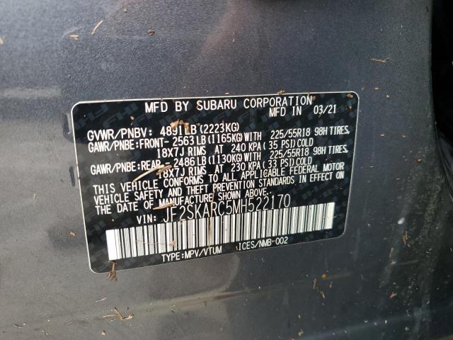 2021 SUBARU FORESTER S - JF2SKARC5MH522170
