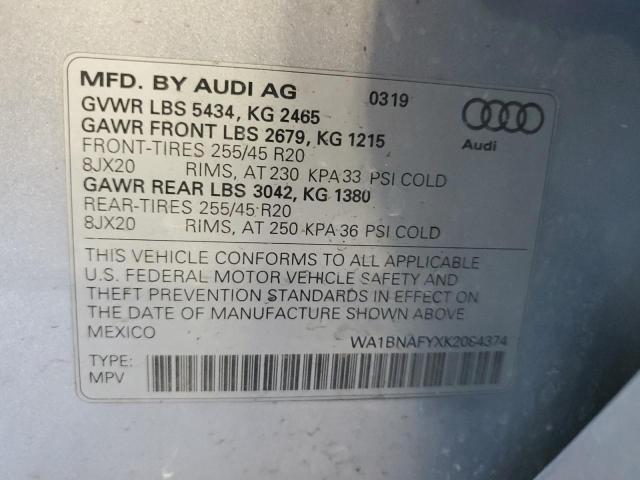 VIN WA1BNAFYXK2084374 2019 Audi Q5, Premium Plus no.13