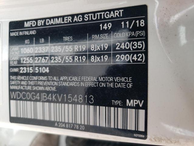 2019 MERCEDES-BENZ GLC 300 - WDC0G4JB4KV154813