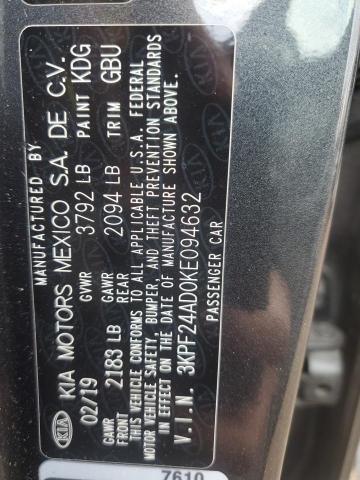 2019 KIA FORTE FE - 3KPF24AD0KE094632