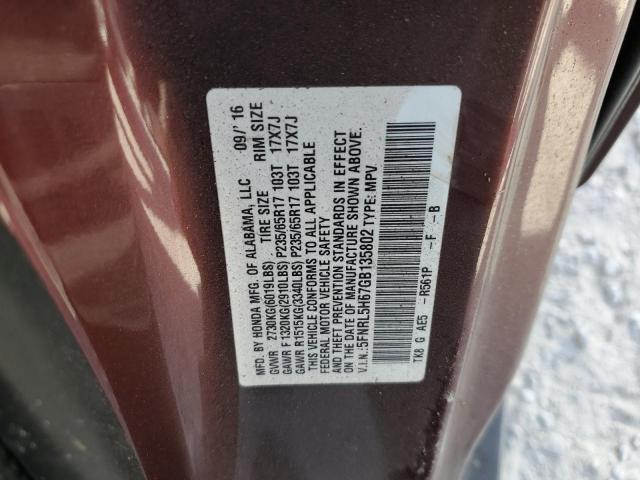 VIN 5FNRL5H67GB135802 2016 Honda Odyssey, Exl no.14