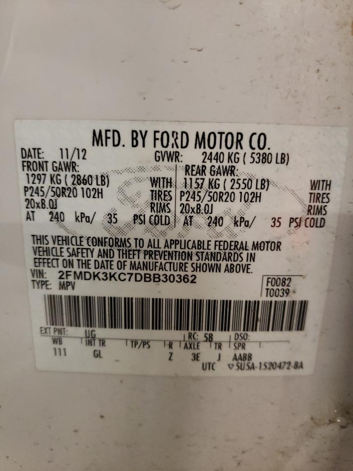 Lot #3009124367 2013 FORD EDGE LIMIT