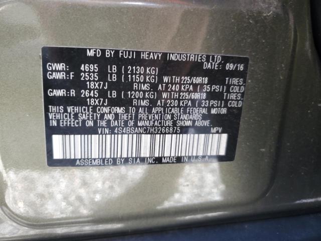 VIN 4S4BSANC7H3266875 2017 Subaru Outback, 2.5I Lim... no.14