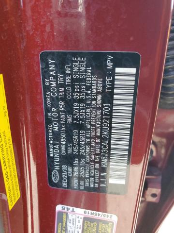 KM8J3CAL2KU921701 2019 HYUNDAI TUCSON