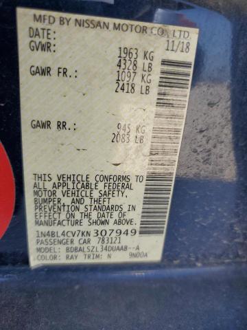 2019 NISSAN ALTIMA SR - 1N4BL4CV7KN307949