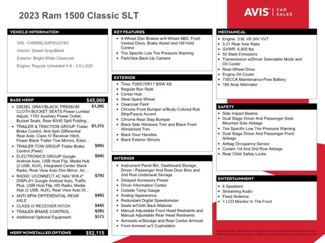 2023 RAM 1500 CLASS - 1C6RR6LGXPS533763
