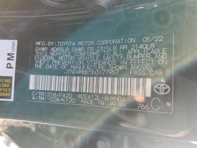 2022 TOYOTA COROLLA SE - JTND4MBE5N3177957