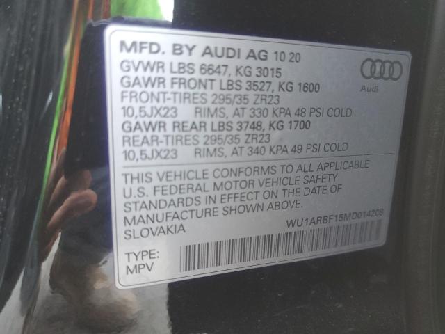 2021 AUDI RS Q8 WU1ARBF15MD014208