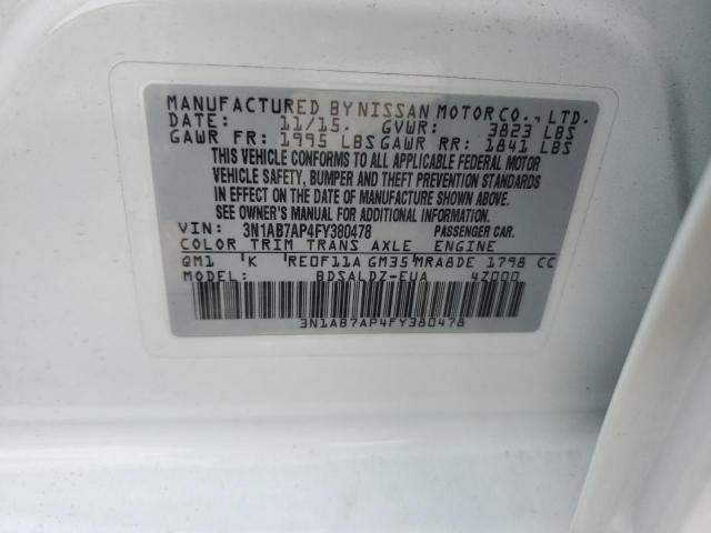 VIN 3N1AB7AP4FY380478 2015 Nissan Sentra, S no.13