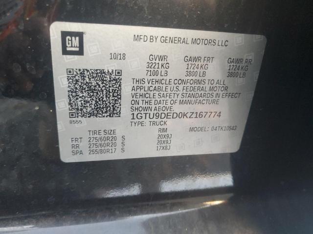 2019 GMC SIERRA K15 - 1GTU9DED0KZ167774