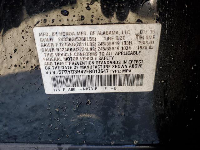 2015 ACURA MDX TECHNO - 5FRYD3H42FB013647
